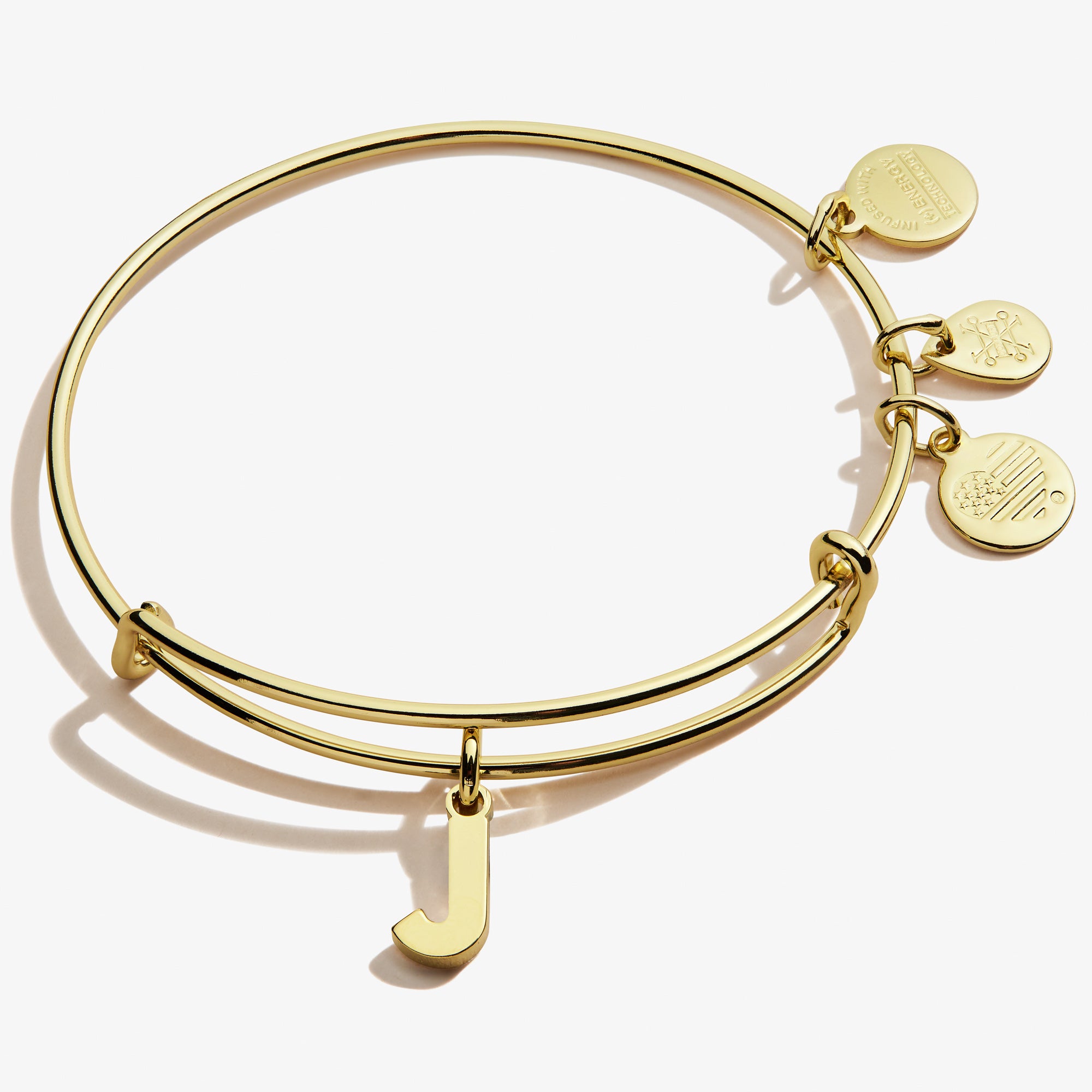 Initial Letter J Charm Bangle - Personalized Name Jewelry for Women, Girls - Perfect Gift for Birthdays, Anniversaries & Special Occasions