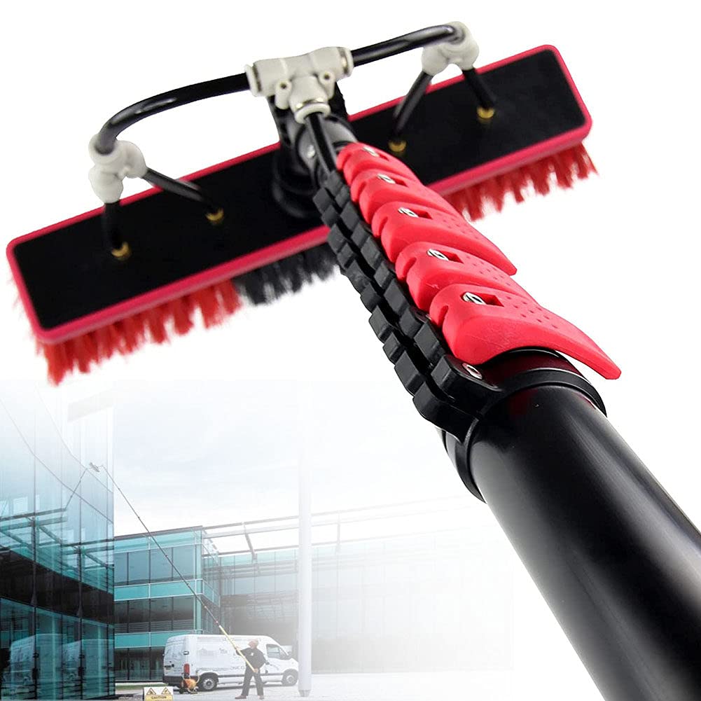 **Extendable 24FT Water Fed Pole Kit for Window & Solar Panel Cleaning - 35cm Brush, 7.2M Reach - Perfect for Home, Office & Truck Washing**