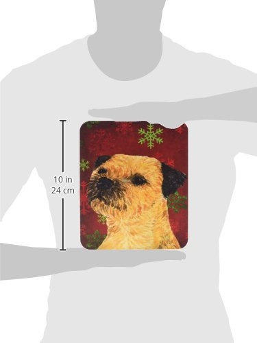 Border Terrier Red & Green Snowflakes Holiday Christmas Mouse Pad - Washable Large Mouse Mat for Home Office, Gaming & Computer Use - Perfect Gift for Pet Lovers