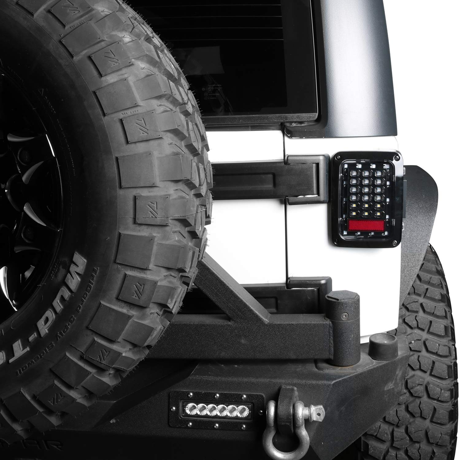 Hooke Road LED Tail Light Assembly for 2007-2018 Jeep Wrangler JK & Unlimited - Brake Light & Turn Signal Replacement - Off-Road & Night Driving Safety Upgrade