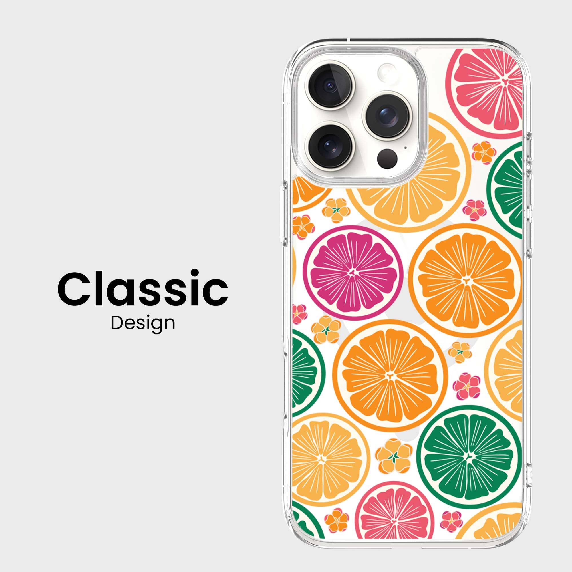 Premium MagSafe iPhone 16 Pro Case with Citrus Design - Slim Protective Cover for Wireless Charging | Perfect for Work, Travel & Everyday Use
