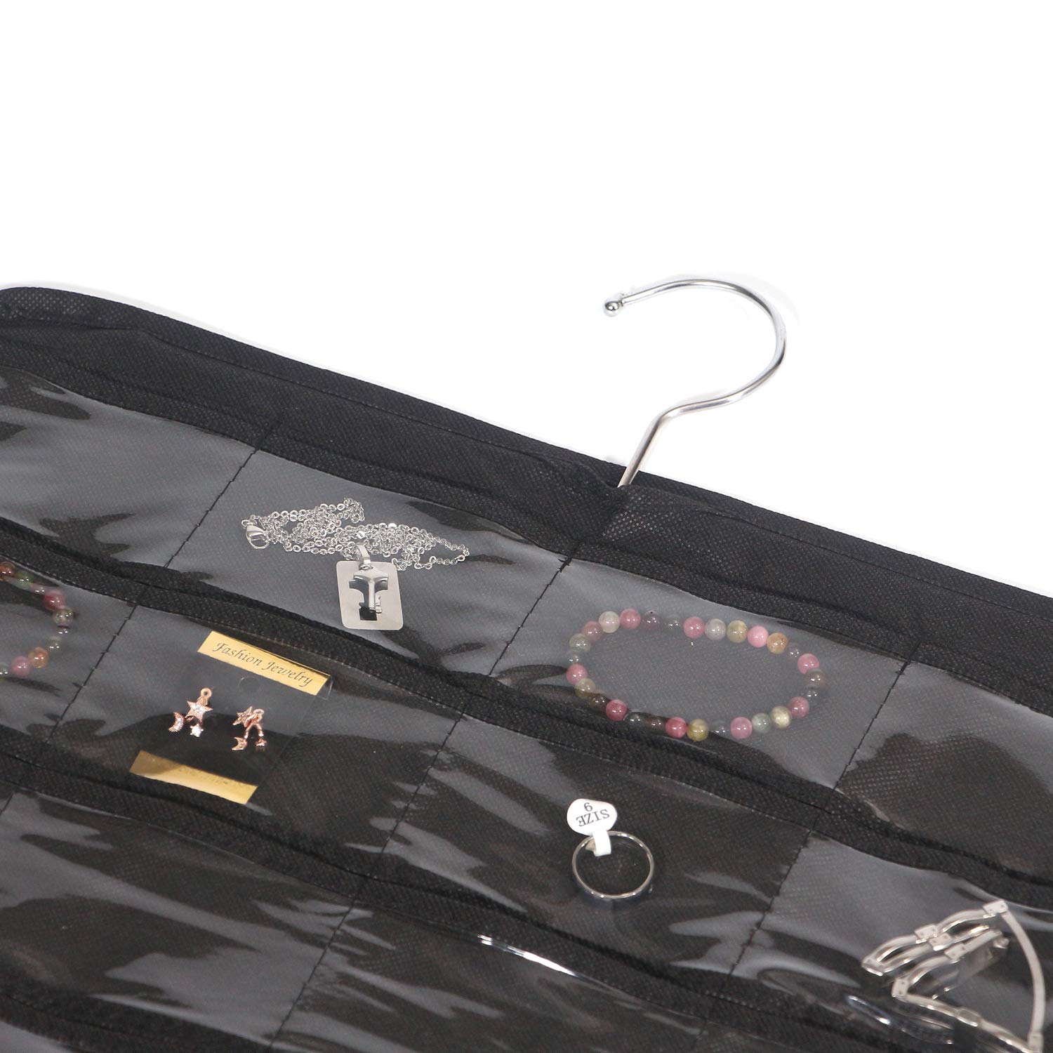DIOMMELL 80-Pocket Hanging Jewelry Organizer for Women - Earring Necklace Bracelet Ring Storage Bag & Display Holder Box - Perfect for Closet, Bedroom, Travel & Gift Giving