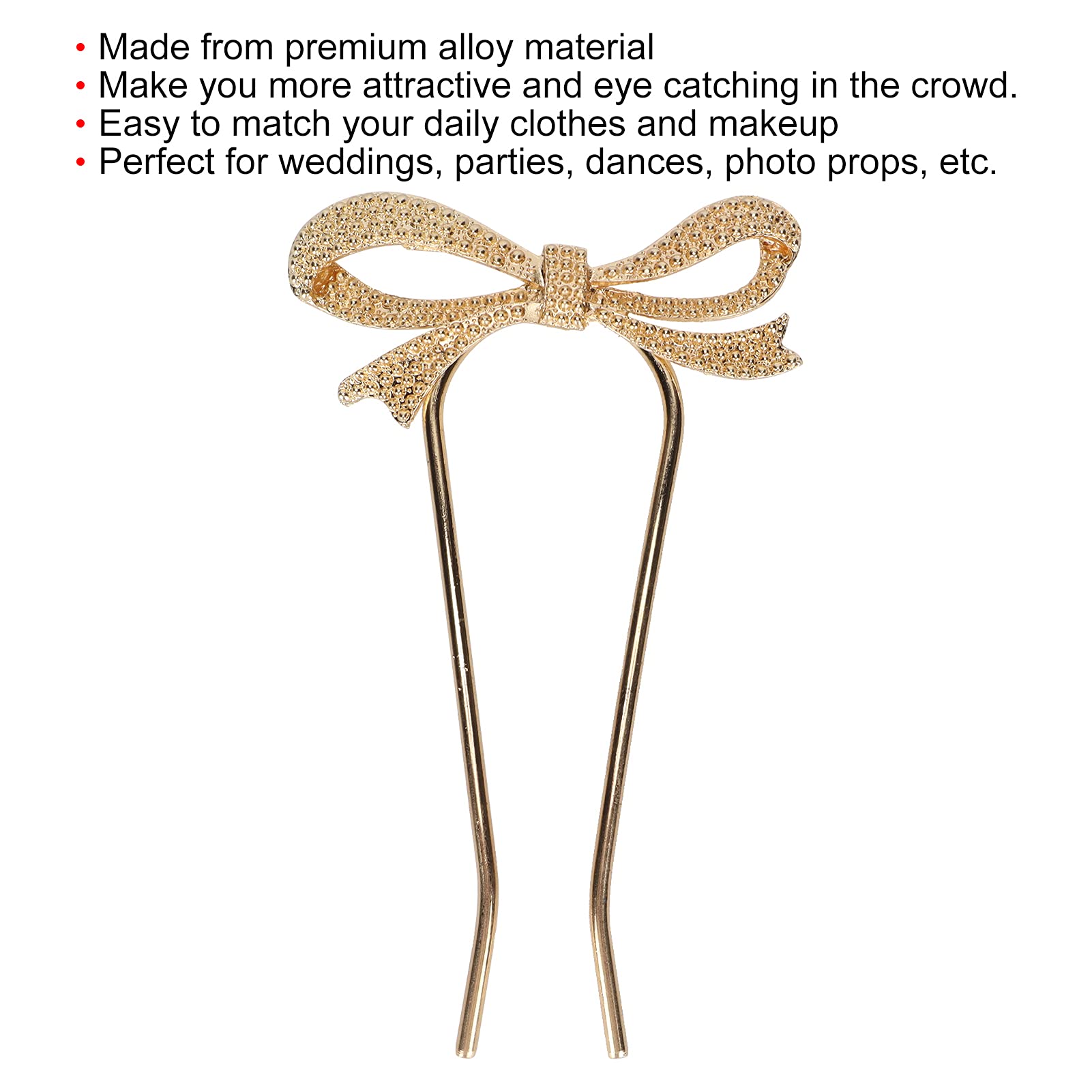 Sturdy U-Shaped Metal Hair Pin - Durable Gold Hair Clip for Photo Props, Dances, Parties & Weddings | Perfect for Bridal Hairstyles, Cosplay & Special Events