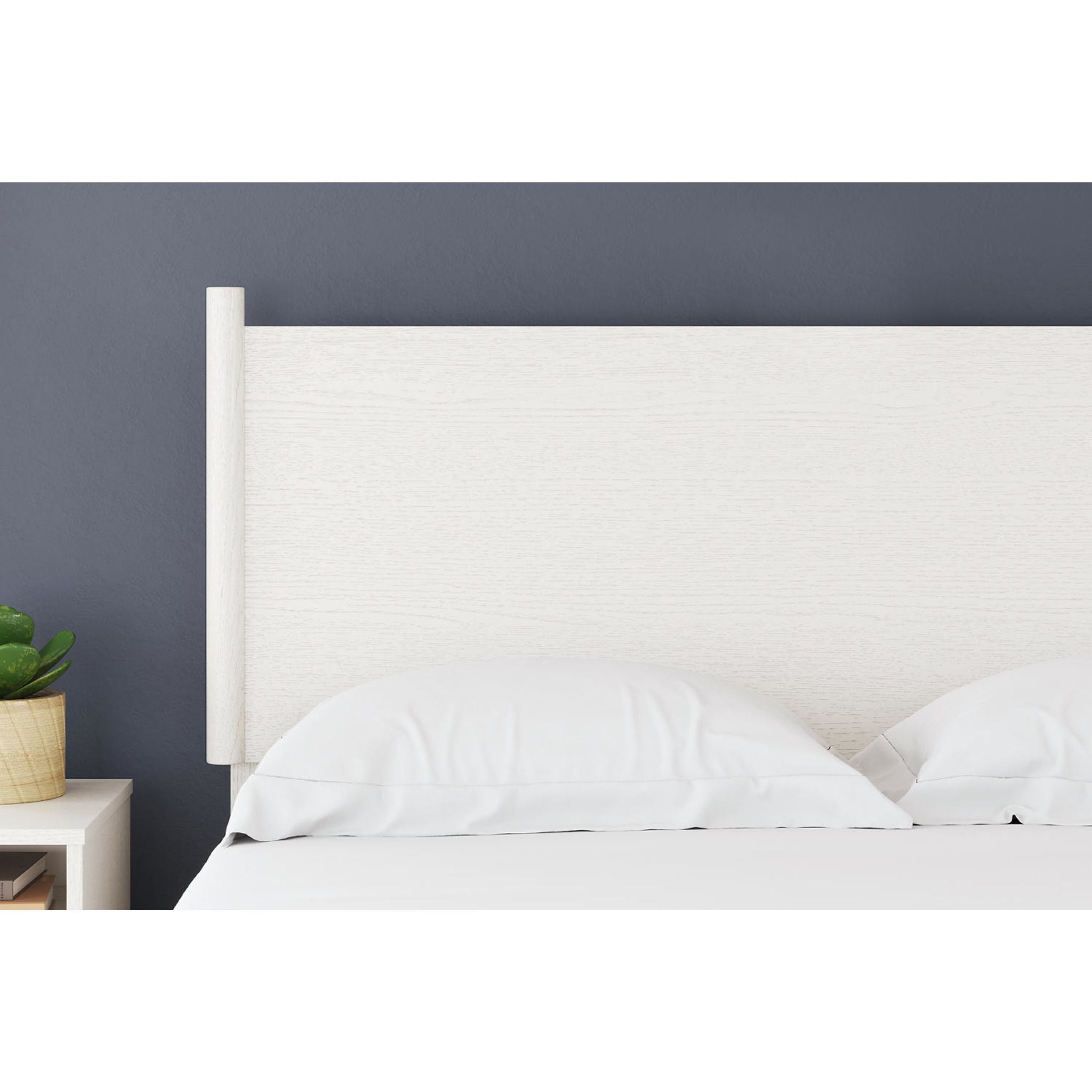 Aprilyn Full Platform Bed Frame - Queen Size White Wooden Bed with Sturdy Slats & Underbed Storage Space | Perfect for Modern Bedrooms, Guest Rooms & Small Apartments