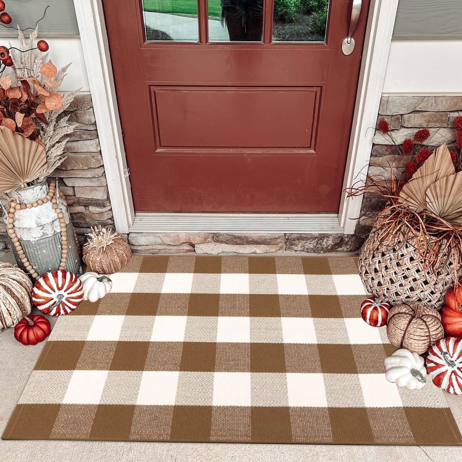 Farmhouse Buffalo Check Door Mat - 27.5