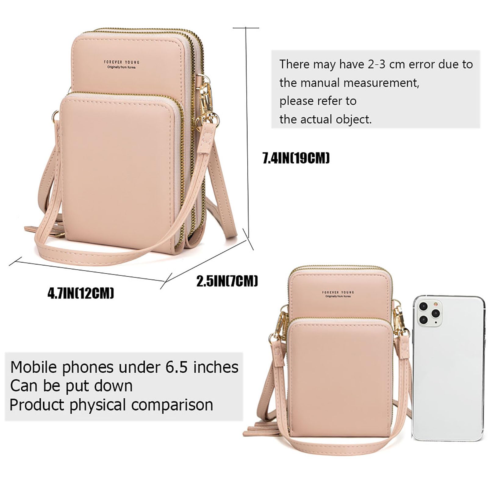myfriday RFID Blocking Crossbody Phone Purse for Women - Small Touch Screen Shoulder Bag with 2 Adjustable Straps - Perfect for Travel, Shopping & Everyday Use