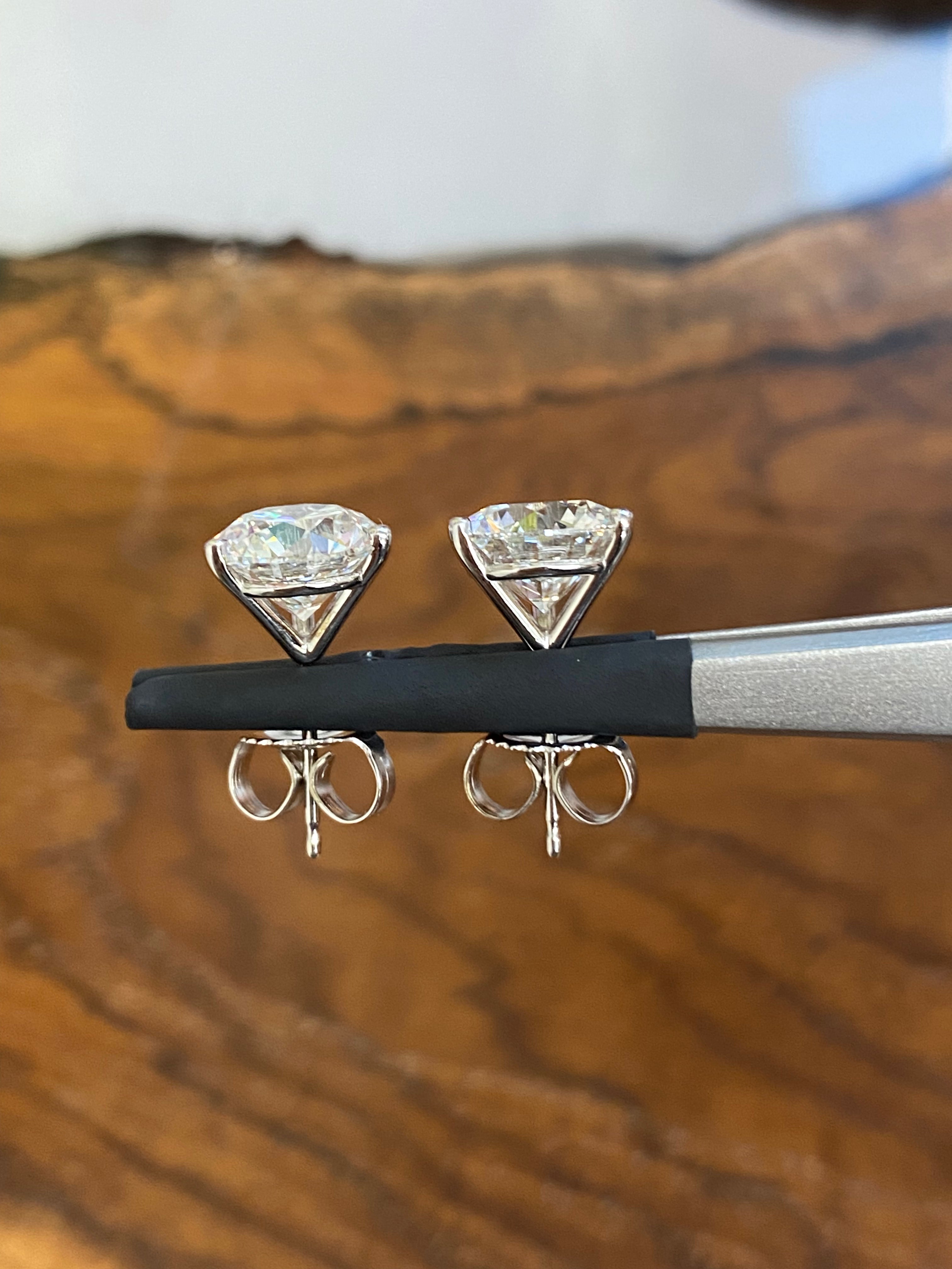 4.02 CTTW Lab-Created Diamond Martini Stud Earrings with 3 Prongs – Perfect for Weddings, Parties & Special Occasions