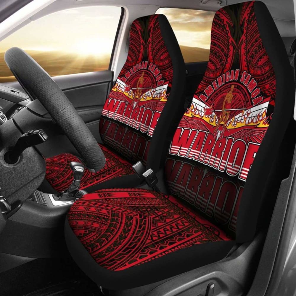 Premium American Samoa Car Seat Covers - Authentic Polynesian Warrior Patterns (Model 105905) | Durable Protection for Cars, Trucks & SUVs | Ideal for Travel, Commuting & Tropical-Themed Vehicles