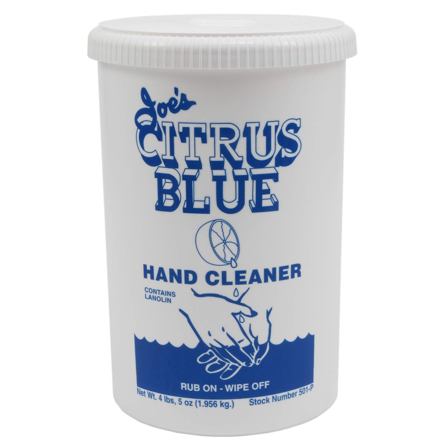 Joe 501-P Citrus Blue Waterless Hand Cleaner, 6 Pack - Fast-Acting No-Rinse Hand Sanitizer for Mechanics, Gardeners & Outdoor Work - Ideal for Garages, Workshops & Camping Trips