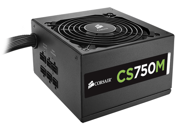 Corsair CS750M 750W 80 PLUS Gold Certified Semi-Modular Power Supply - High Efficiency PSU for Gaming PC, Workstation & Home Office - 3 Year Warranty