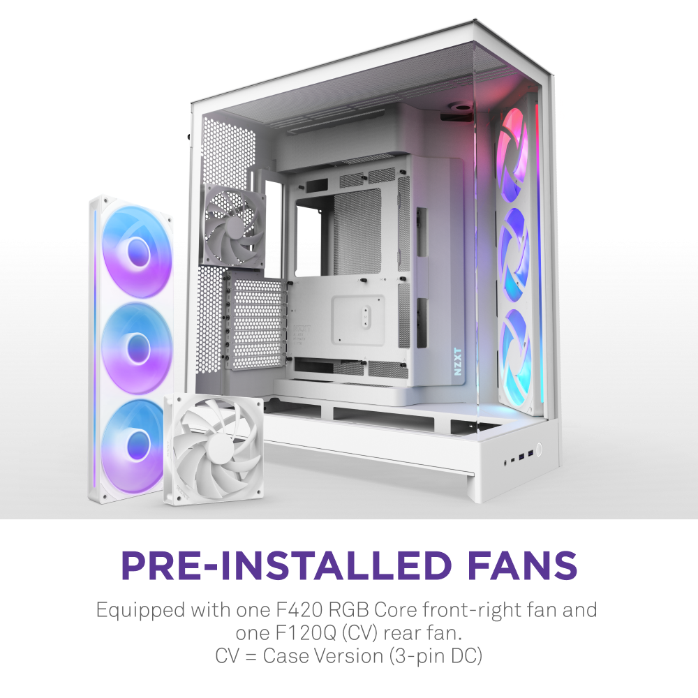 H9 Flow RGB PC Case - Premium Mid Tower Gaming Case with Tempered Glass & RGB Lighting - Perfect for Gaming Setups, Streaming, and High-Performance PC Builds
