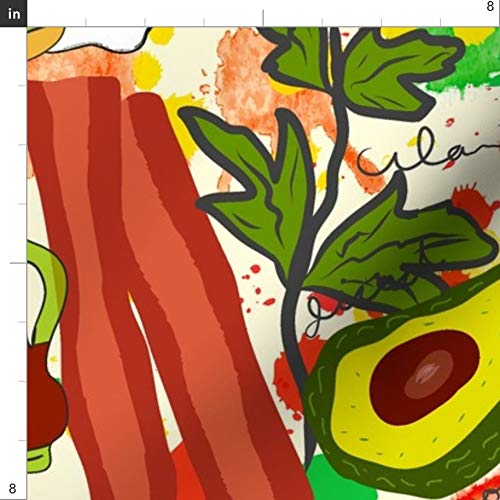 Recipe Red Egg Food Printed Minky Fabric by The Yard - Soft Plush Fabric for Sewing Baby Blankets, Quilt Backing & DIY Projects - Perfect for Nursery Decor, Gift Making & Home Crafts