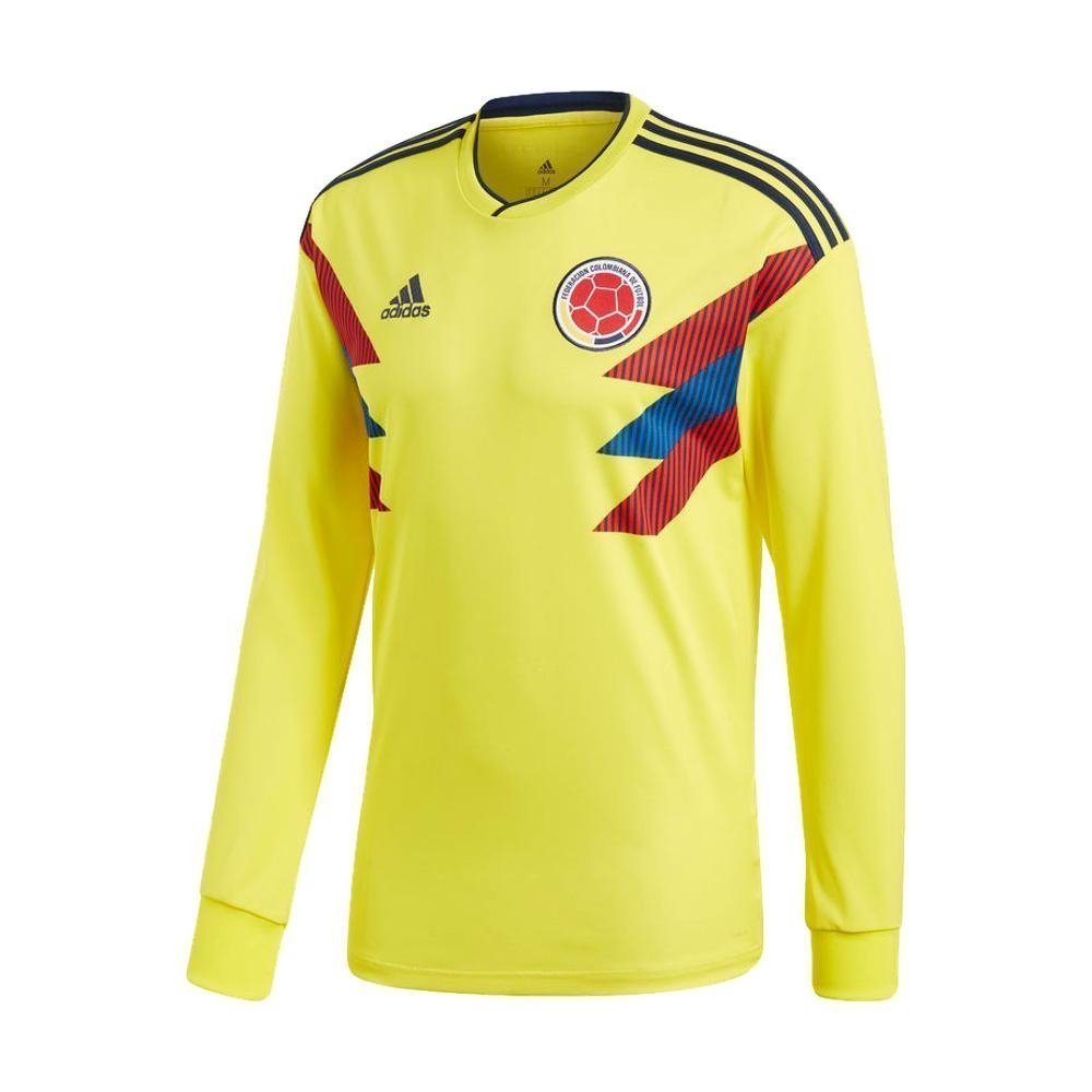 Adidas Colombia Home Long Sleeve Jersey - Official Soccer Jersey for Men - Perfect for Matches, Training & Fan Support