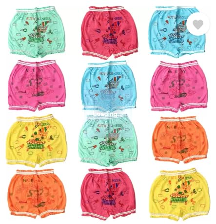 **Cartoon Printed Cotton Bloomer Underwear for Baby Boys & Girls - Soft, Breathable & Skin-Friendly Unisex Underwear - Perfect for Playtime, Sleep & Everyday Comfort**