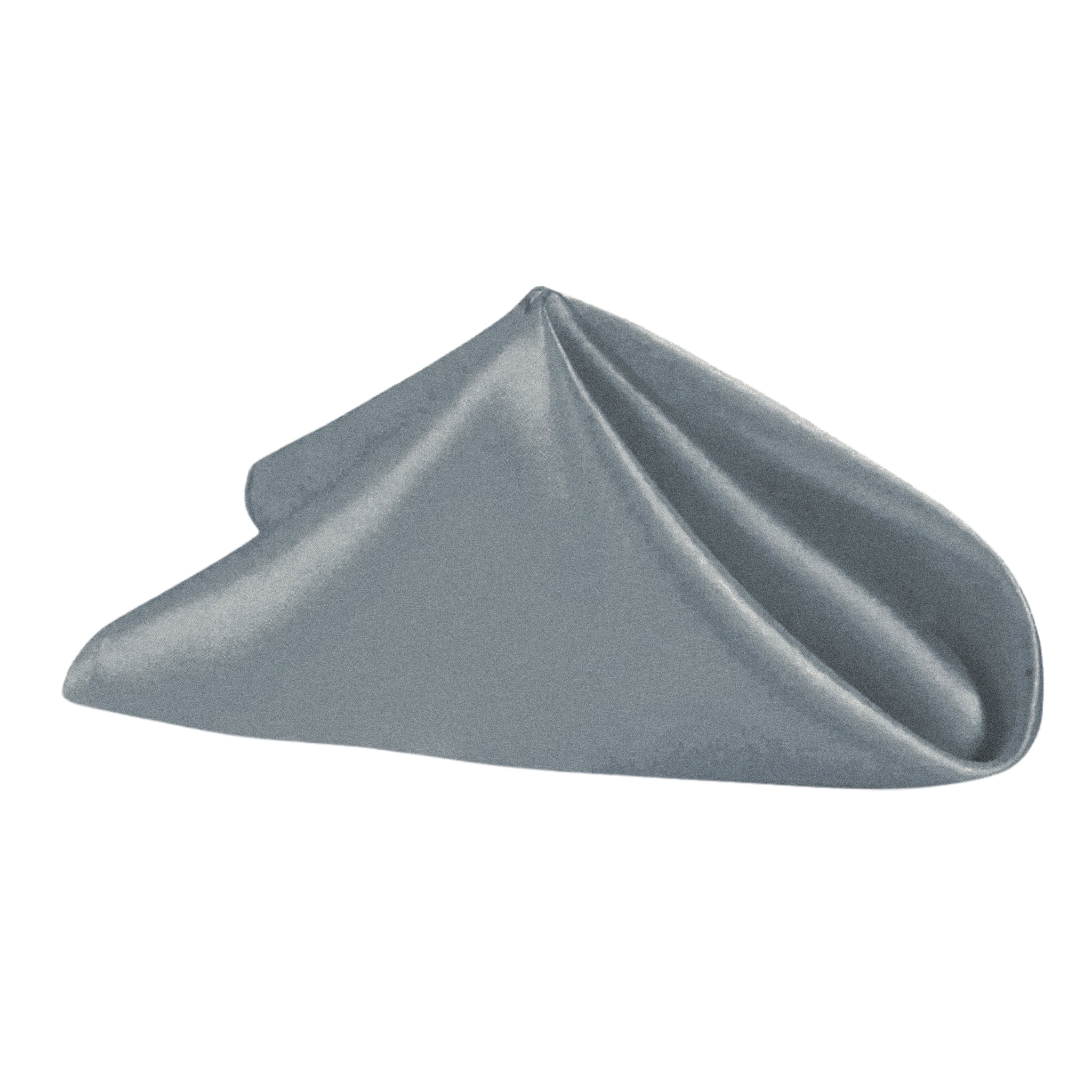 20x20 Slate Gray Satin Napkins - Elegant Dinner Party, Wedding, and Holiday Table Decor