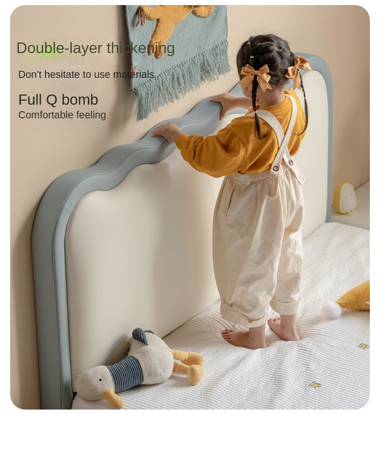 Organic Leather Kids Soft Bed - Comfortable & Durable Toddler Bed for Boys & Girls | Perfect for Nursery, Bedroom & Playroom