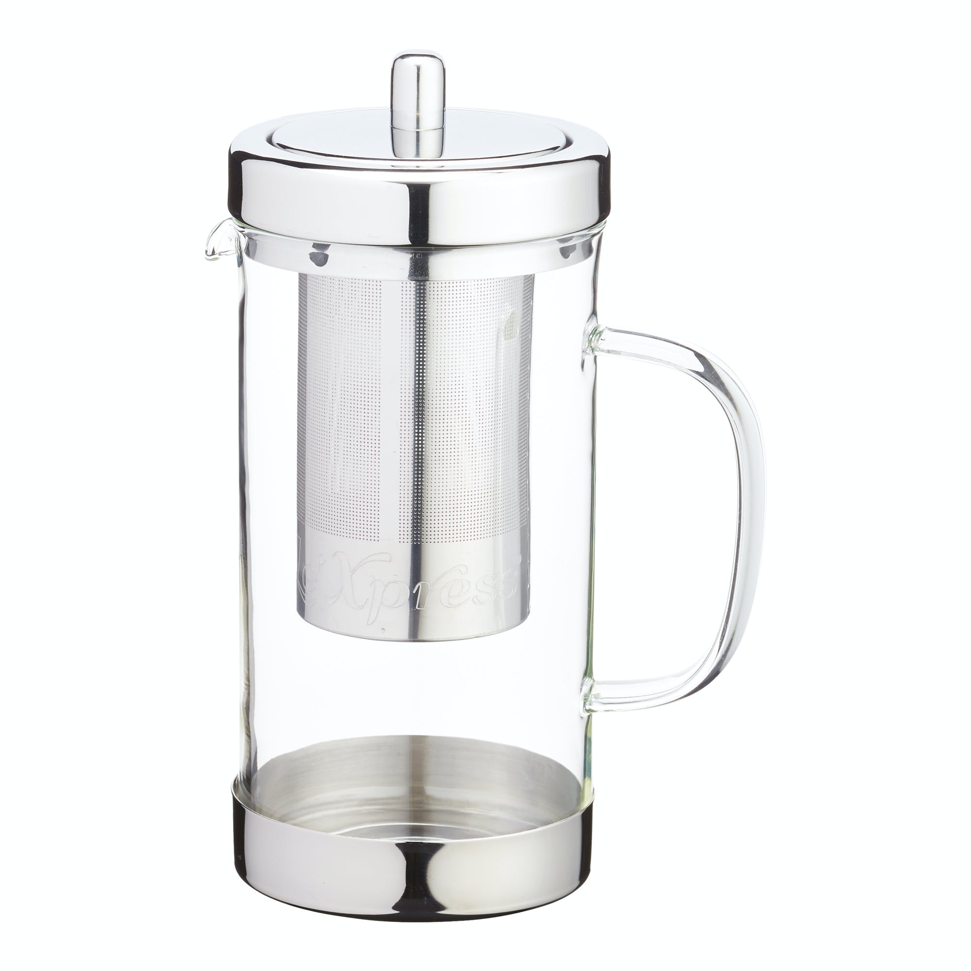 Premium Stainless Steel & Glass Tea Infuser Pot - 1L (6 Cup) Capacity - Ideal for Loose Leaf Tea Brewing at Home or Office