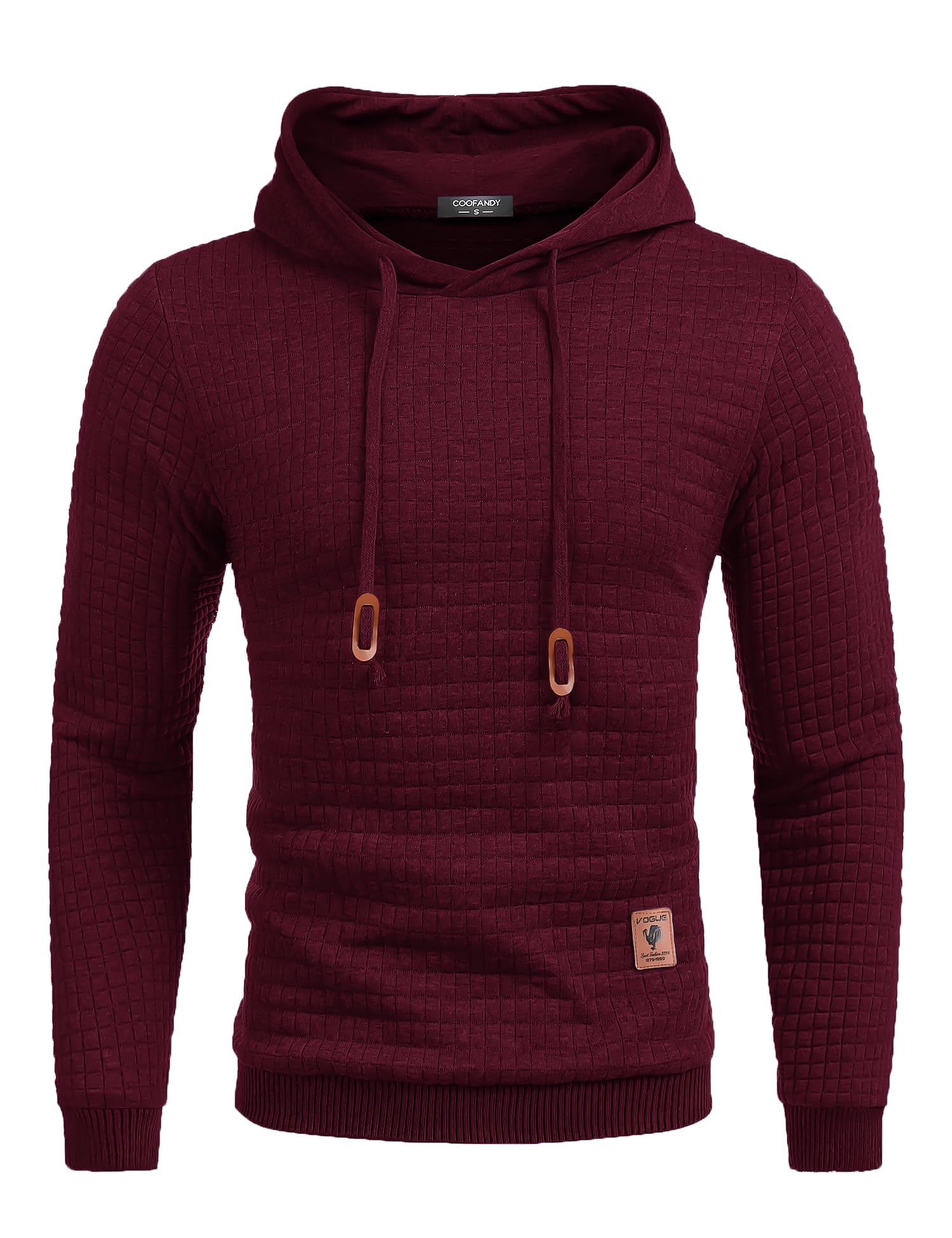 COOFANDY Men's Casual Hooded Sweatshirt - Long Sleeve Waffle Knit Pullover Hoodie with Drawstring for Fall & Winter | Perfect for Outdoor Activities, Streetwear and Layering