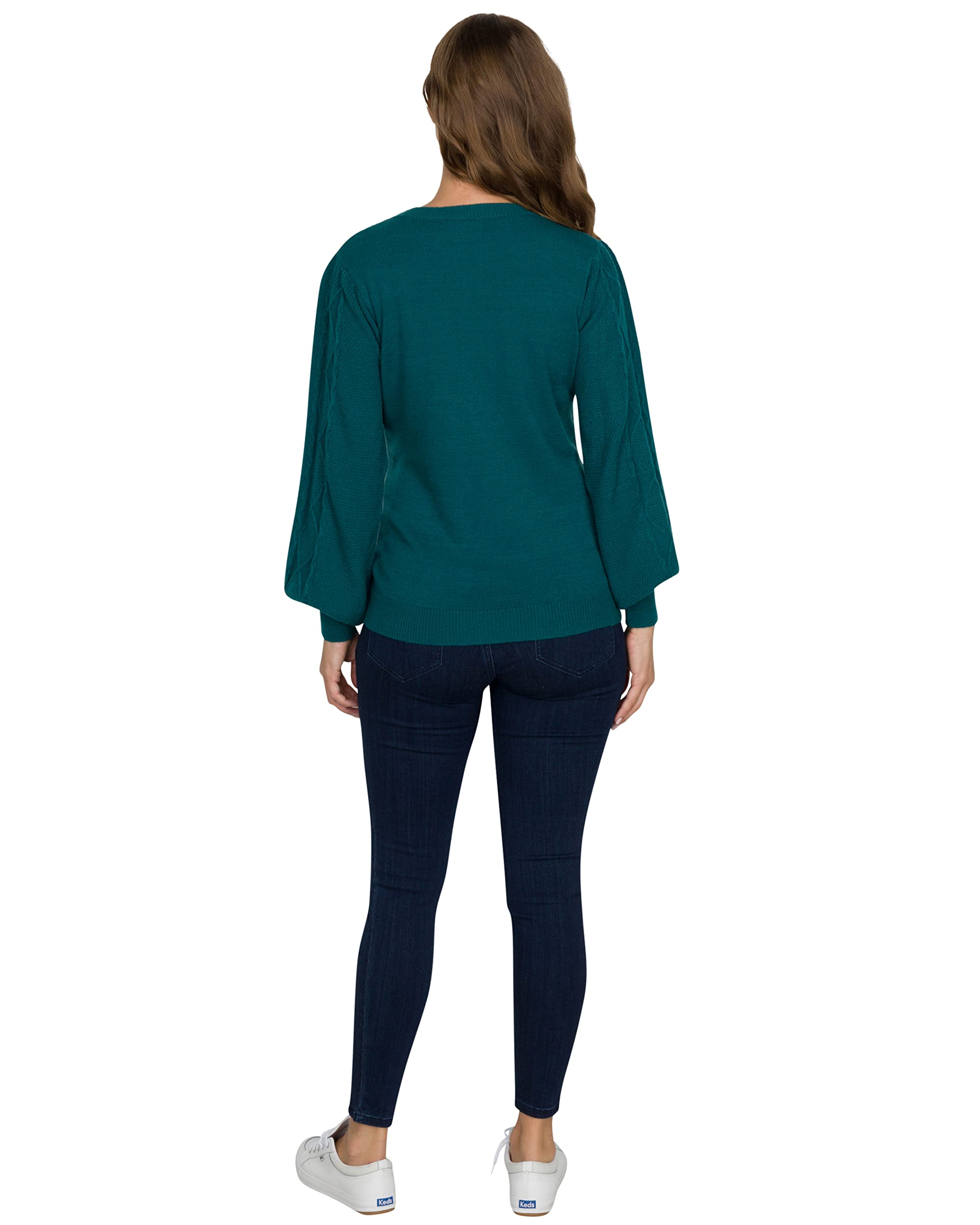 Eliana Cable Knit Sleeve Maternity Sweater - Soft Comfortable Pregnancy Sweater for Women, Cozy Winter Maternity Clothes | Perfect for Baby Showers, Family Photos & Holiday Gatherings