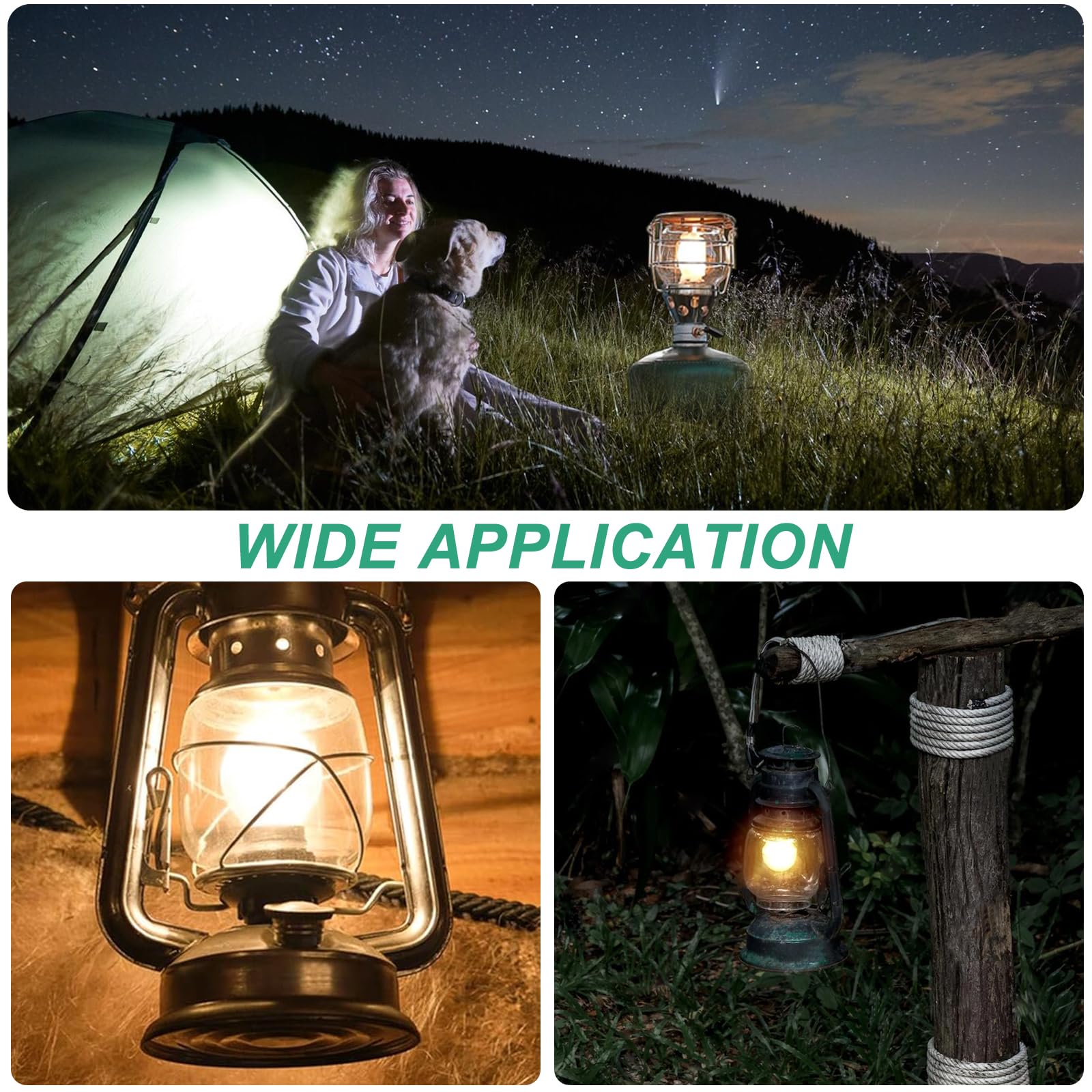 20Pcs U-Shaped Propane Lantern Mantles - Soft Light Gas & Kerosene Lantern Shades for Outdoor Camping, Hiking, Backpacking - Durable Replacement Mantles for Coleman, Aladdin, and Other Camping Lanterns - Perfect for Nighttime Illumination in Tents, Patios, and Emergency Situations