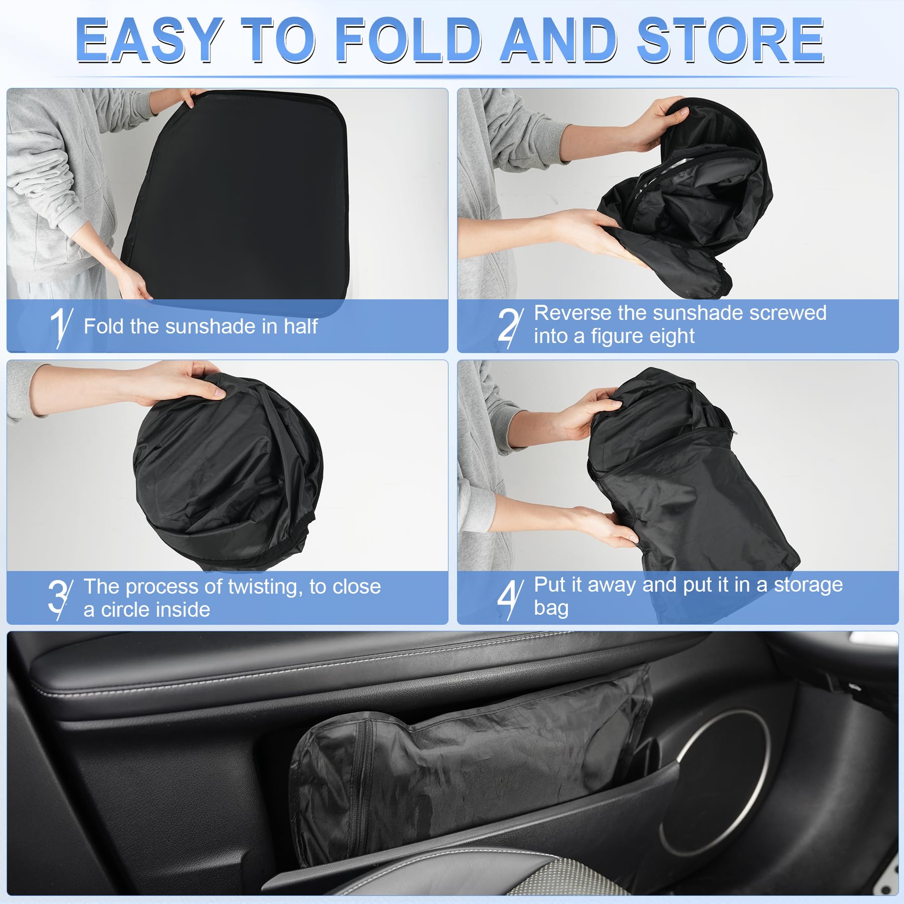 SINGARO Universal Foldable Reflective Car Windshield Sun Shade - UV Protection for All Vehicles with Overlapping Design | Perfect for Parking, Road Trips & Hot Summer Days