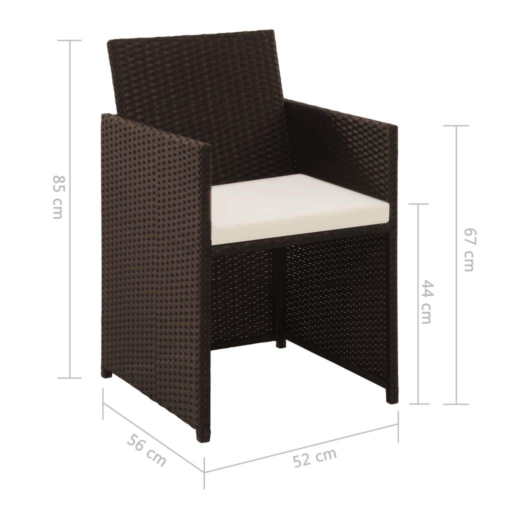 FAMIROSA 4-Piece Outdoor Patio Furniture Set - Brown Wicker Garden Lounge Chairs with Cushions for Backyard, Poolside & Balcony Relaxation