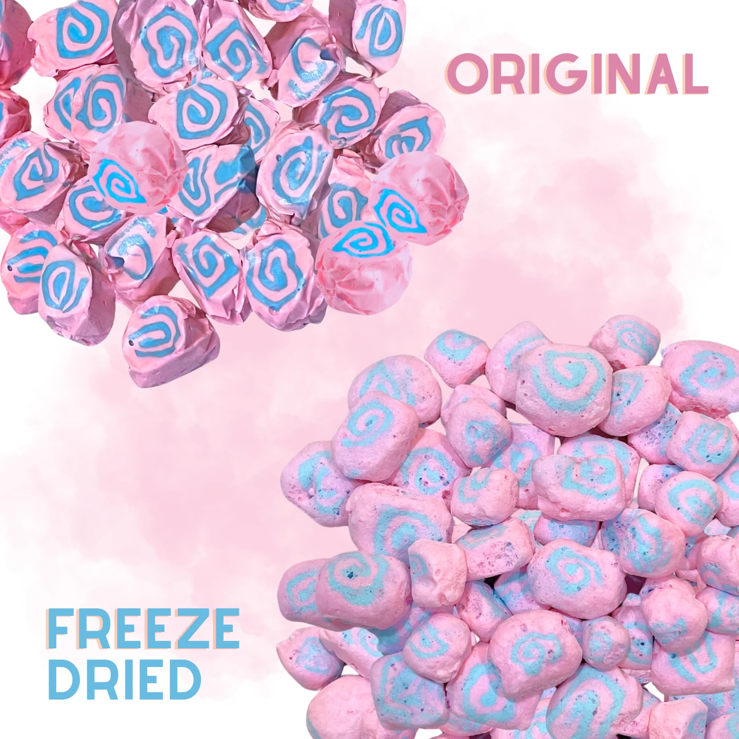 Freeze Dried Cotton Candy - 2 oz Bite-Sized Pieces | Crunchy Sweet Snack with Intense Flavor | Lightweight & Delicious | Perfect for Lunchboxes, Parties & On-the-Go Treats (Cotton Candy Flavor)