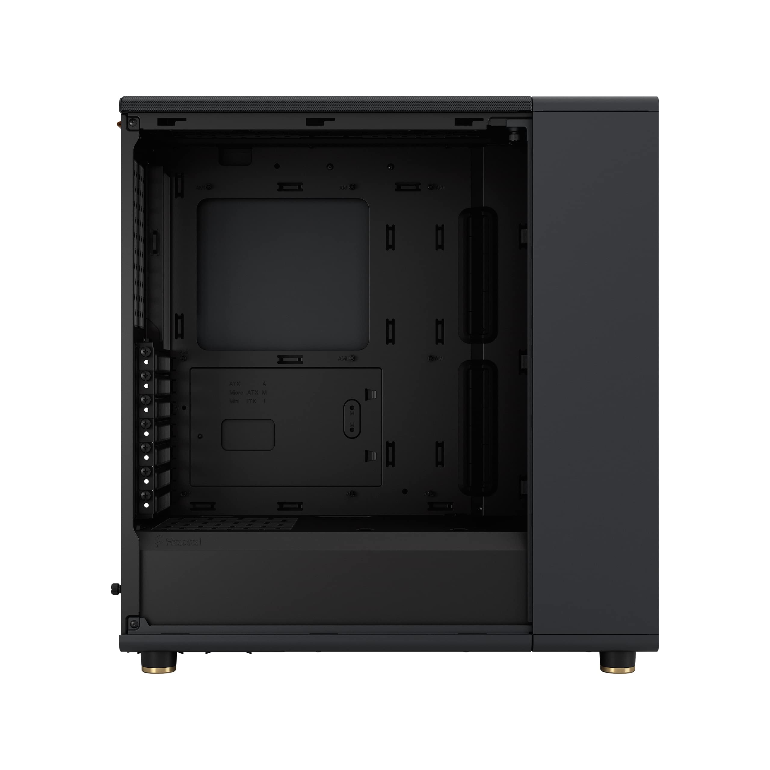 Fractal Design North ATX Mid Tower PC Case - Genuine Walnut Wood Front Panel, Mesh Side Panels, 2x140mm PWM Fans, USB-C - Premium Airflow Gaming Case (Charcoal Black) - Perfect for High-Performance Gaming PCs and Workstation Builds