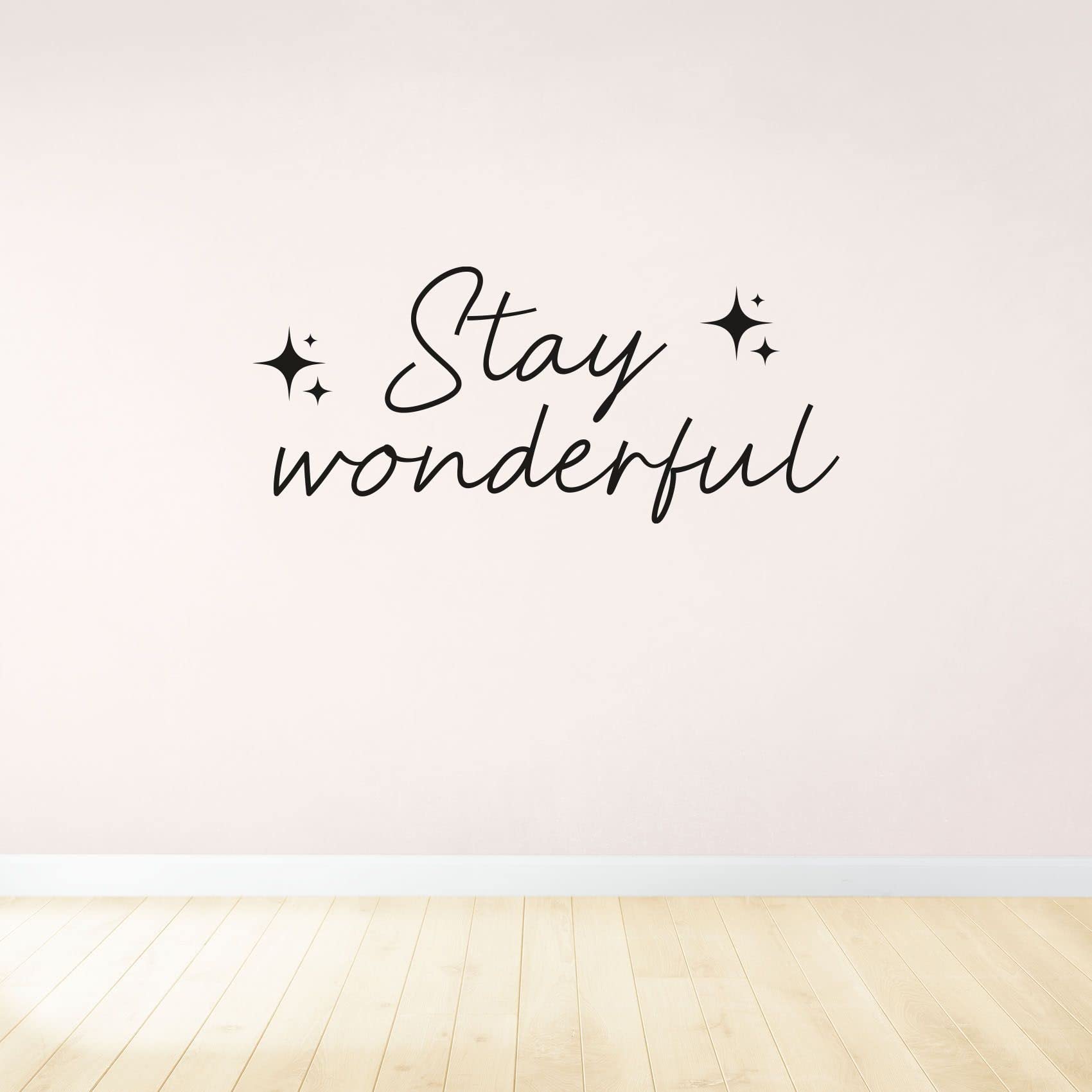 Stay Wonderful - 12x30 Inch Vinyl Wall Art Decal Sticker for Closet Organization | Wardrobe Cabinet & Dressing Room Decor | Home Storage Label Signage with Inspirational Quotes | Perfect for Bedroom, Walk-in Closet & Home Office Decoration