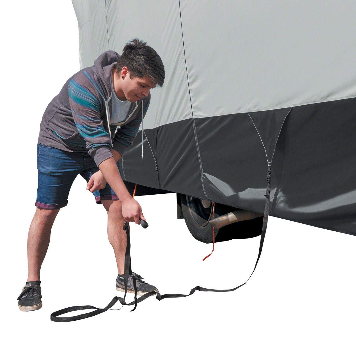 SkyShield RV Cover for 800-850cm Motorhomes - Black/Grey/White | Weather Protection for Camping & Travel