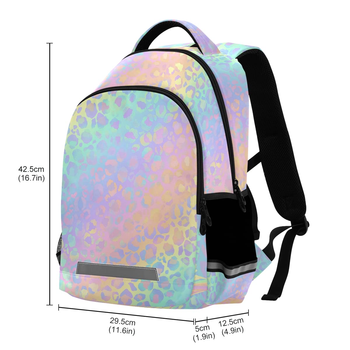 ALAZA Custom Leopard Print Rainbow Cheetah Backpack Purse - Personalized Laptop Bag for 13 14 15.6 Inch Notebook & Tablet - Stylish School & Casual Daypack for Women & Teens - Perfect for College, Work & Travel