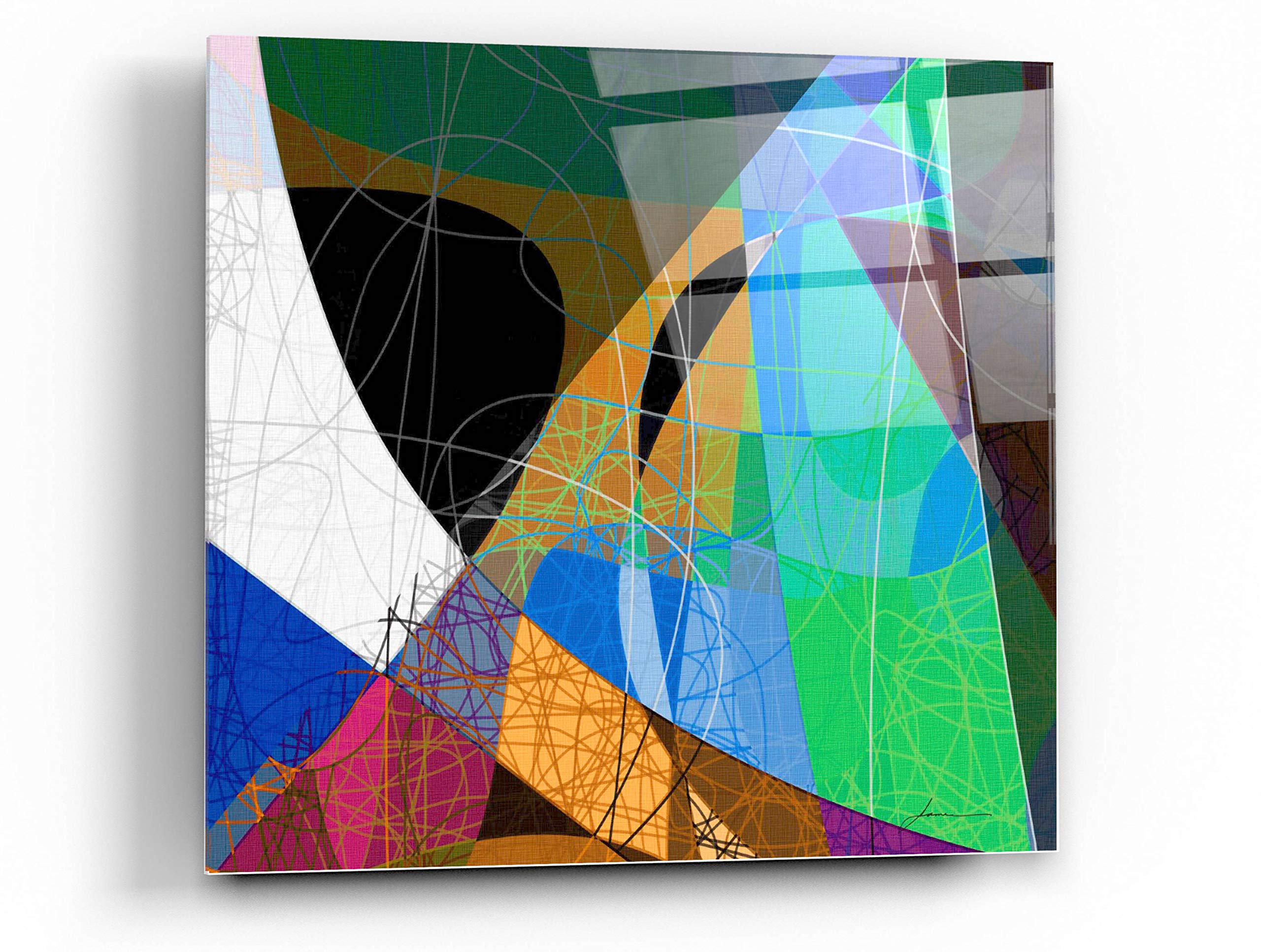 Entangled II by James Burghardt - 36x36 Inch Modern Acrylic Glass Wall Art Painting - Abstract Home Decor for Living Room, Bedroom & Office