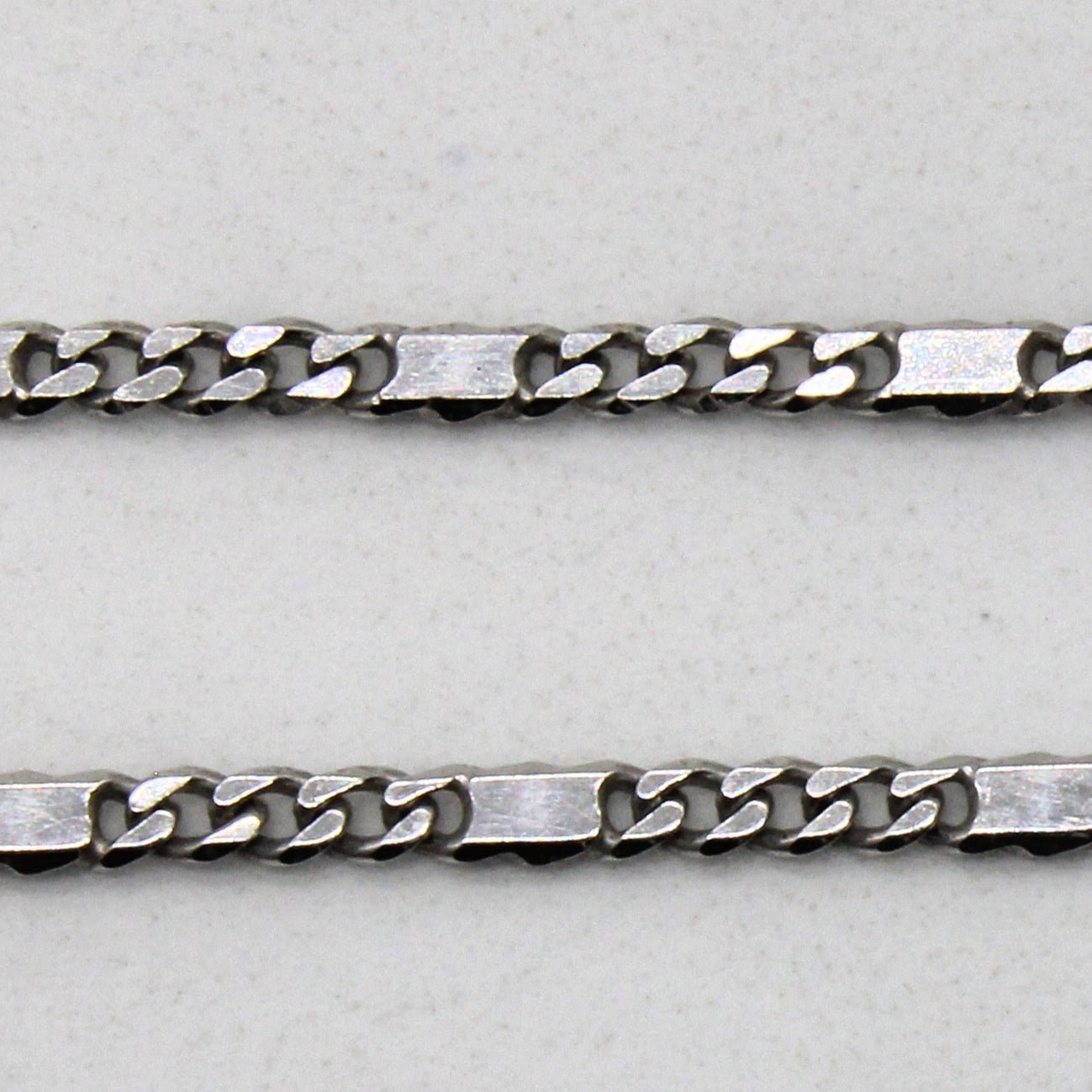 10k White Gold Modified Cuban Link Chain - 16 Inch Men's Jewelry for Everyday Wear & Special Occasions