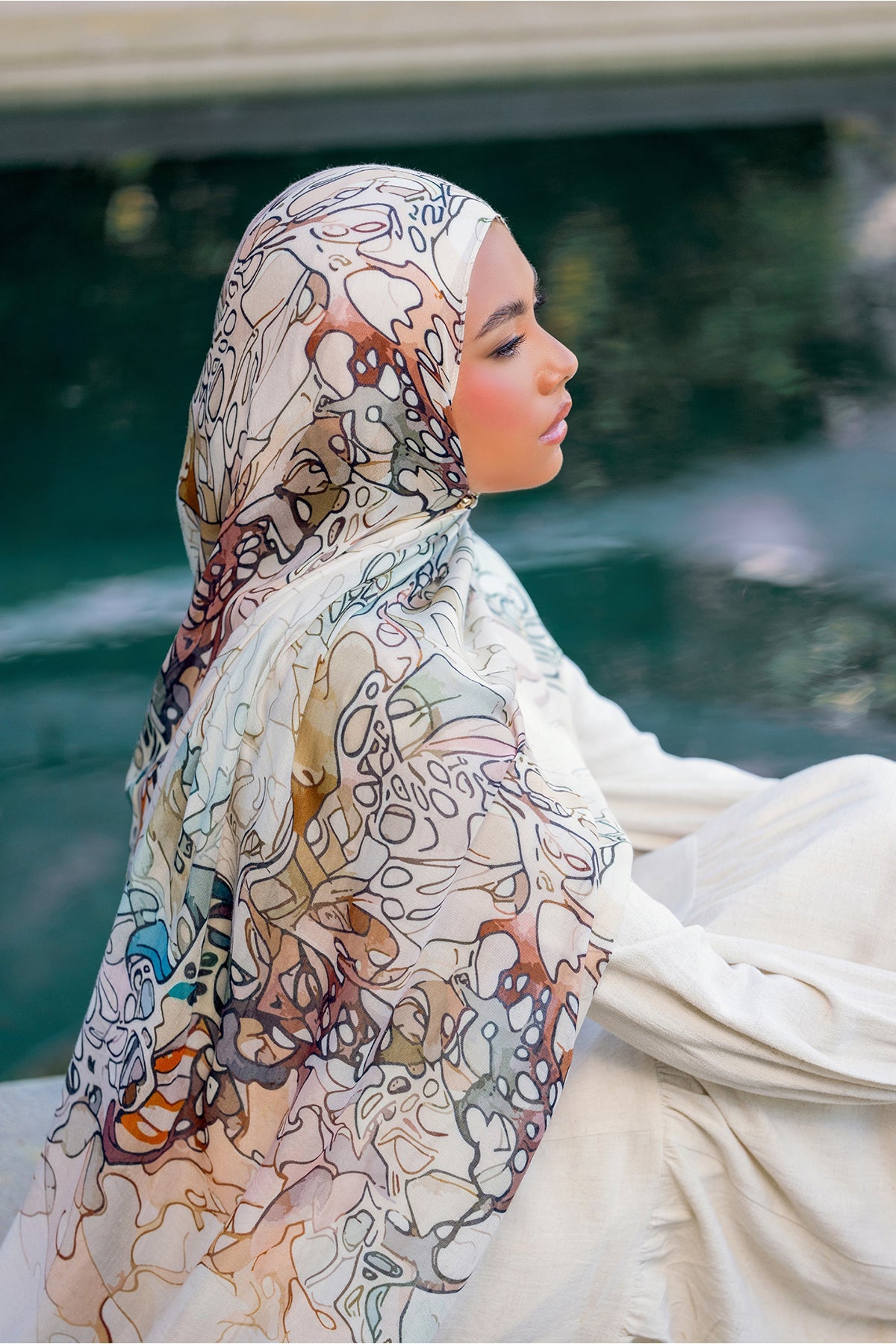 Flutter Print Modal Hijab - Soft & Breathable Muslim Scarf for Women - Perfect for Daily Wear, Prayer & Special Occasions