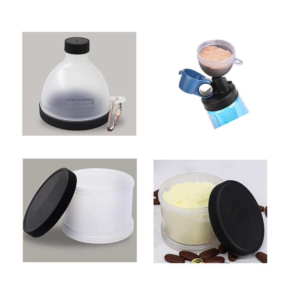 Premium Protein Powder Funnel & Storage Container - 2 Pack for Easy Supplement Scooping & Organization - Perfect for Gym, Kitchen & Travel