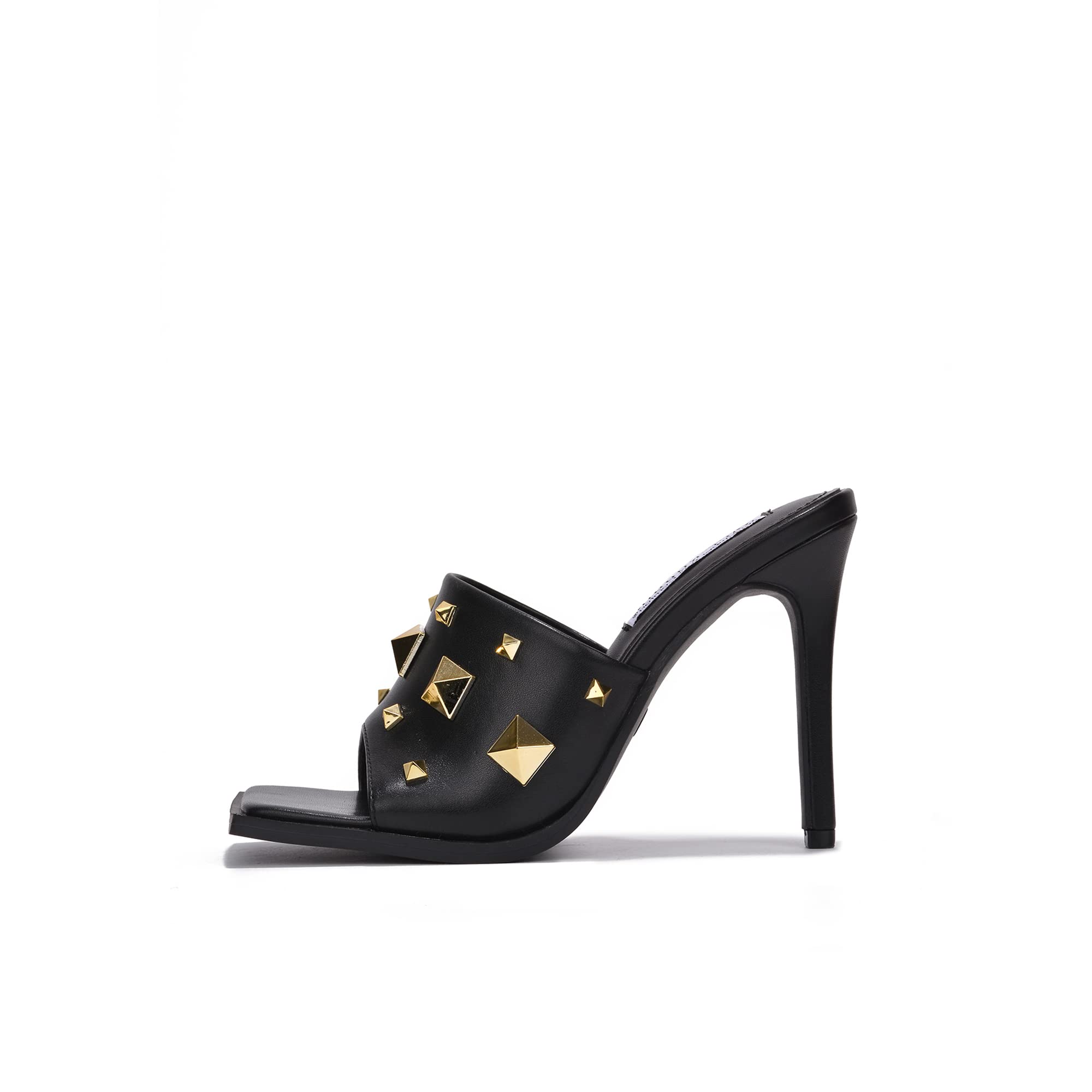 Sexy Stiletto High Heels for Women - Square Toe Mule Heels with Studs | Cape Robbin Popo | Perfect for Night Out, Party & Special Occasions