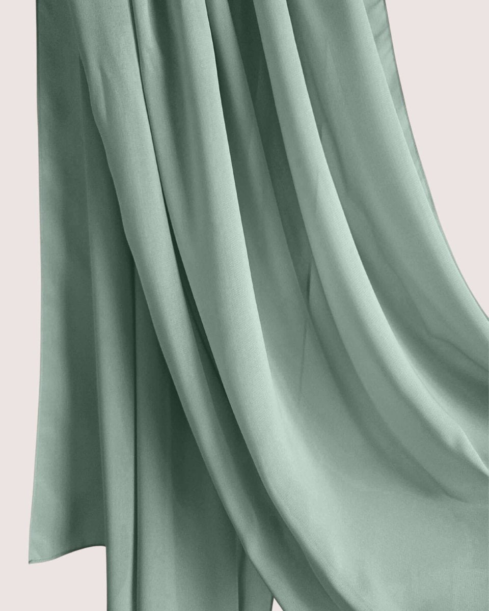 Premium Sage Chiffon Hijab Scarf - Lightweight Muslim Headscarf for Women, Breathable & Soft Prayer Shawl - Perfect for Daily Wear, Prayer, and Special Occasions