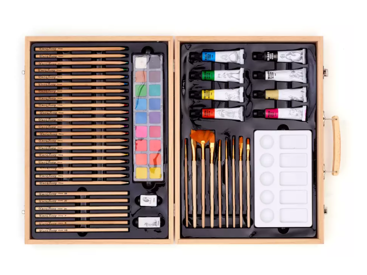 Disney Store Exclusive Wooden Artist Set with Easel - Premium Drawing Kit for Kids & Adults - Perfect for Home, School & Art Studio Creativity