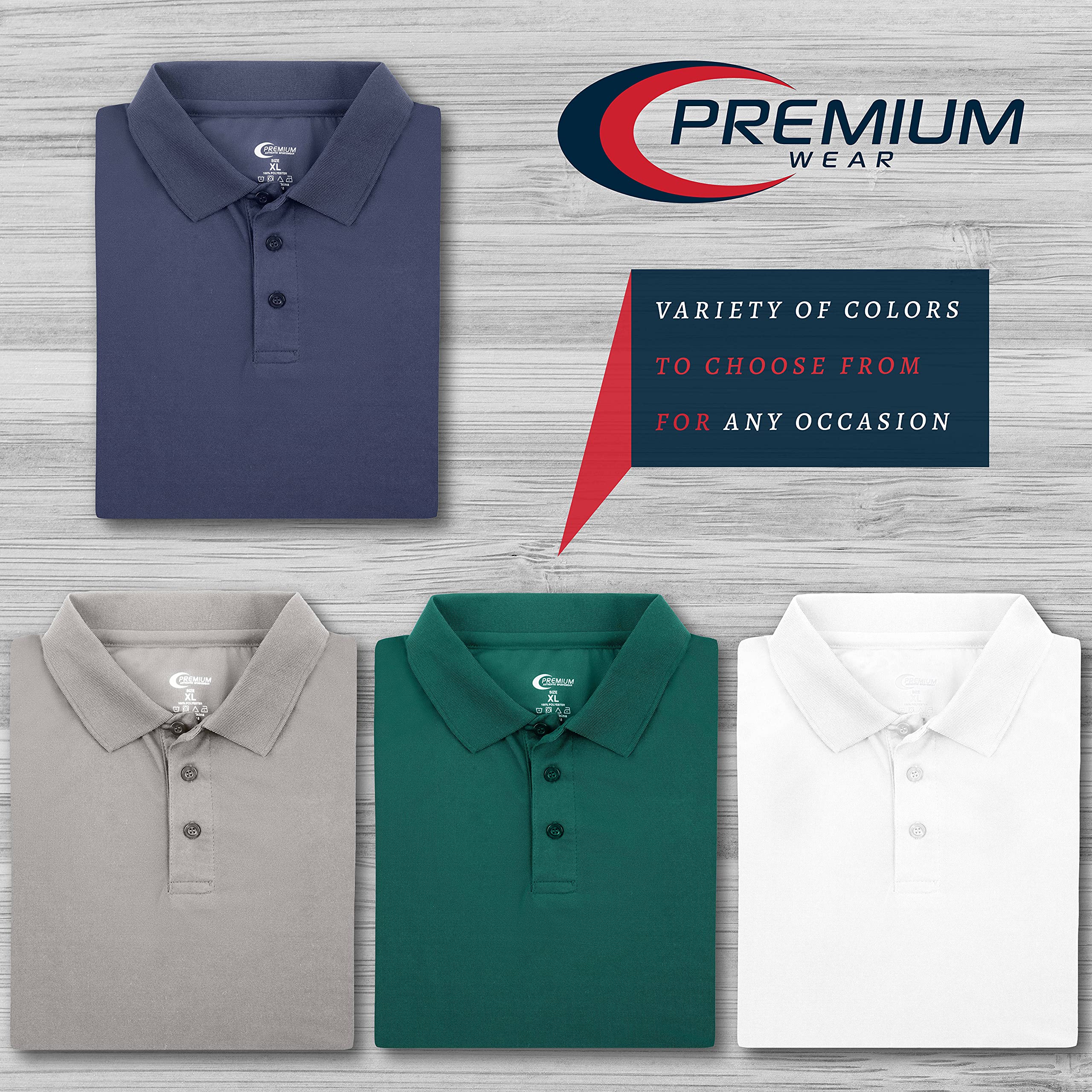 Premium Moisture-Wicking Men's Polo Shirt - Breathable & Quick-Dry Performance Tee for Golf, Work & Casual Wear