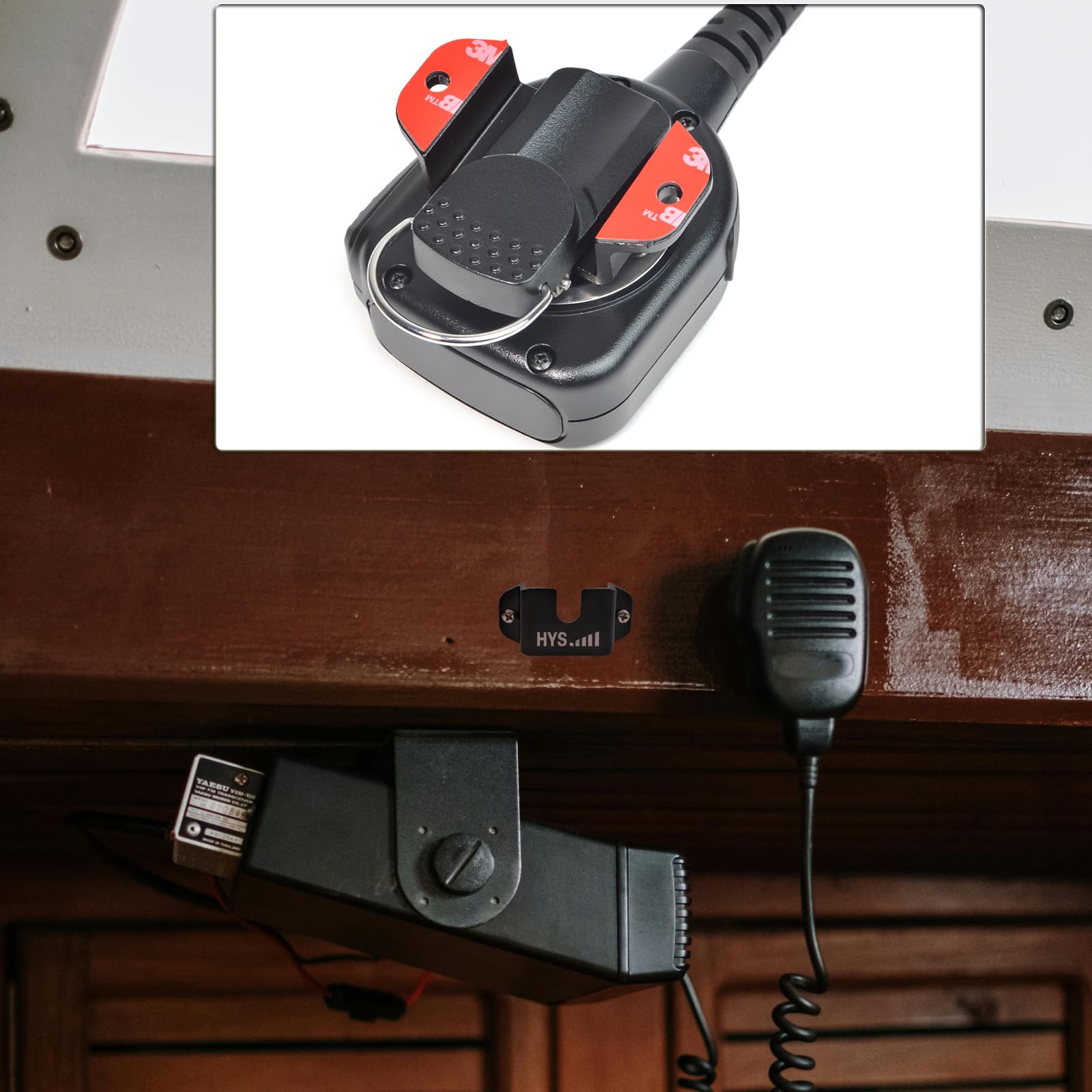 Universal CB Radio Microphone Holder - Single Side Car Mount Kit with Screws for Handheld CB, VHF UHF Radios & Shoulder Speaker Mic (Black) - Perfect for Truckers, Off-Roading & Emergency Communication