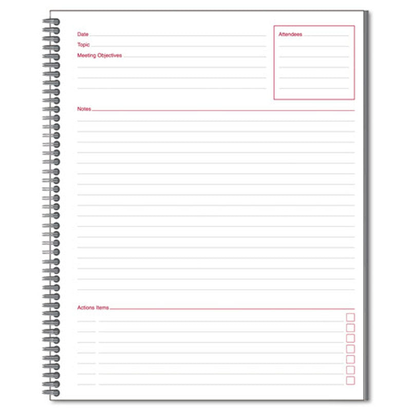 Professional Meeting Notebook - 8 7/8 x 11 Inches, Legal Ruled Paper, 80 Sheets, Black - Perfect for Office Meetings, Business Notes & Conference Room Use