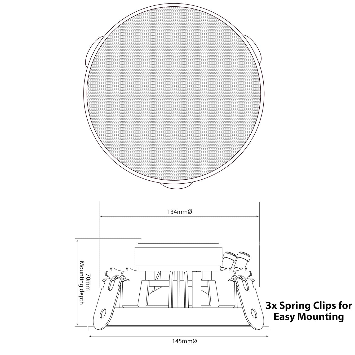 3 Zone Bluetooth Ceiling Speaker System - 110W Stereo Amplifier with 6x 4