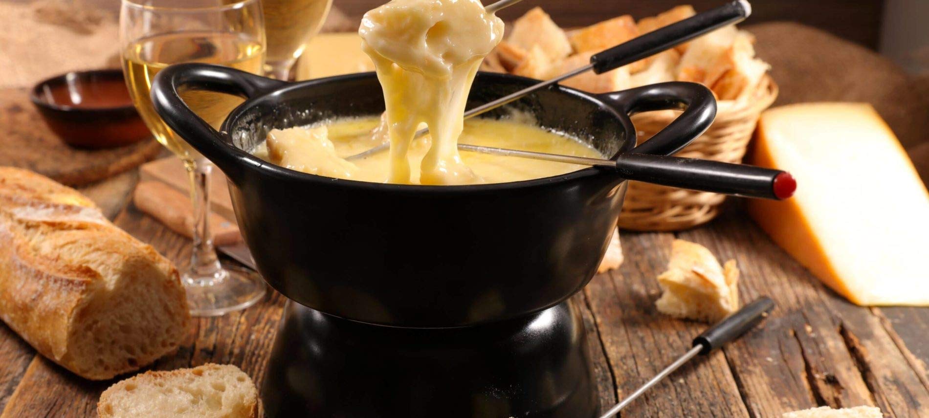 Premium Swiss Cheese Fondue Set in Elegant Gift Box - Includes Chef's Fondue Recipe - Blend of Emmentaler, Gruyere & Appenzeller Cheeses - Perfect for Romantic Dinners, Holiday Parties & Family Gatherings
