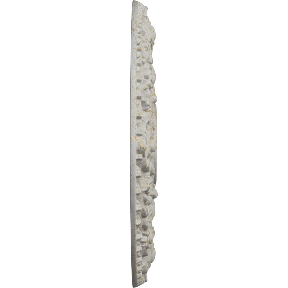 Ekena Millwork 18 Inch Rose Ceiling Medallion - Hand-Painted Pot of Cream Crackle Finish - 18