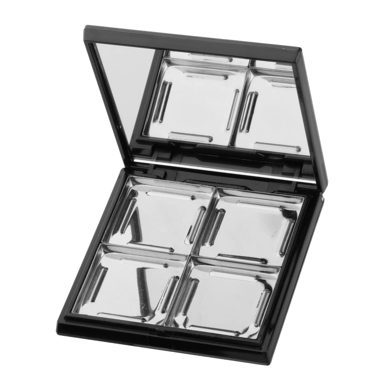 VMS INDIA 4 Grid Eyeshadow Palette with Mirror - Travel Makeup Case for Women