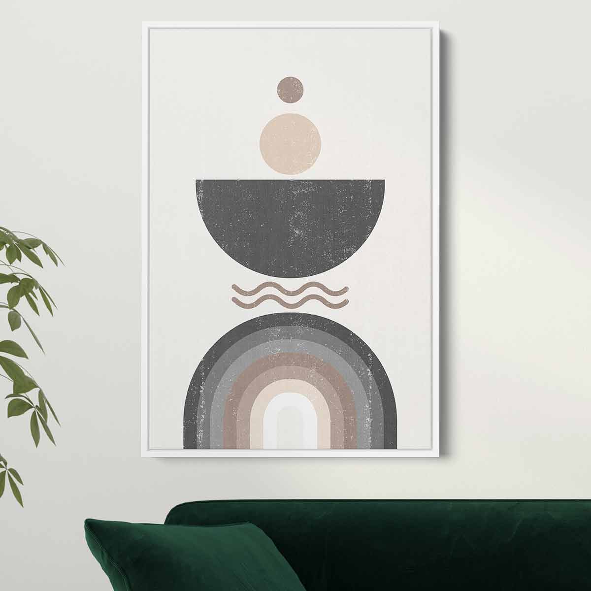 Modern Grey Geometric Wall Art Canvas Print 8310 - Abstract Home Decor for Living Room, Bedroom & Office