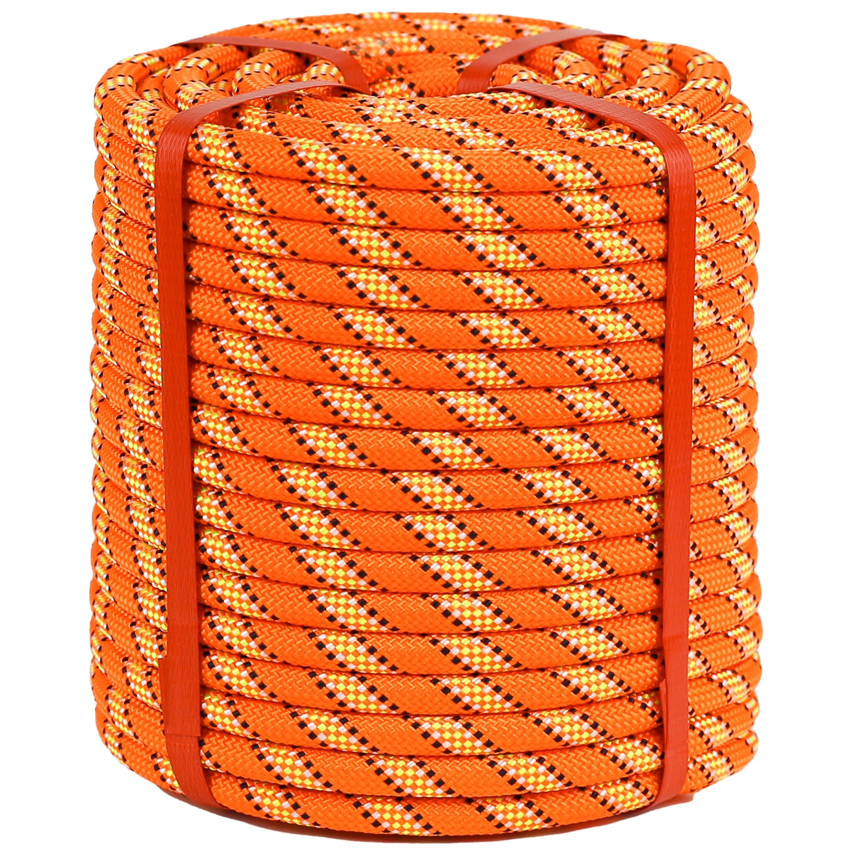 **48 Strand Double Braid Arborist Rope - 1/2 Inch x 150 ft Polyester Rigging Rope for Tree Climbing, Swing, Sailing & Outdoor Use - High Strength Orange Bull Rope for Arborists & Adventurers**    *(Perfect for Tree Rigging, Rock Climbing, Backyard Swings & Marine Applications)*