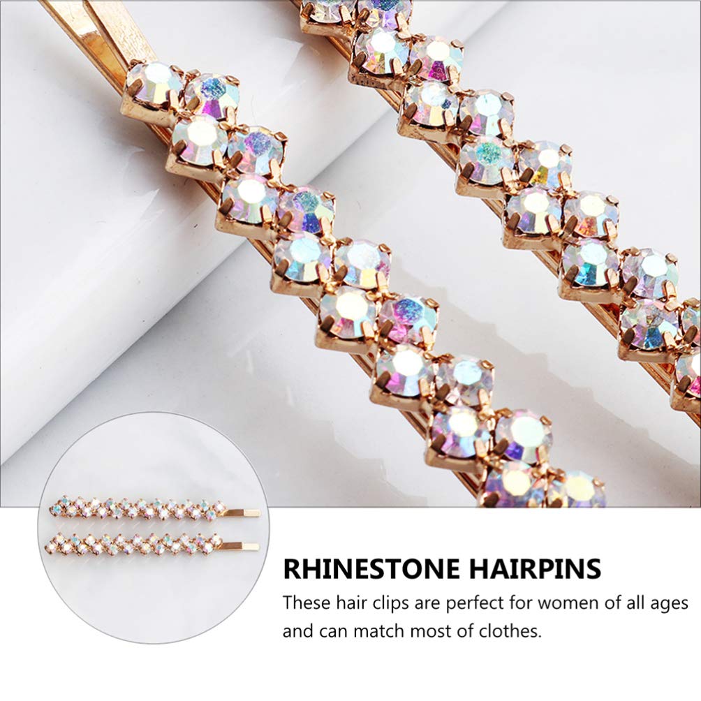 Uonlytech Crystal Rhinestone Hair Clips & Bobby Pins - Silver Alloy Bling Hair Clamps for Women, Girls | Wedding, Party, Prom, Daily Use Hair Accessories