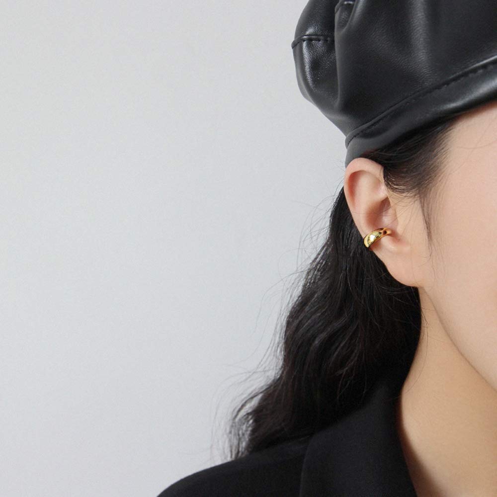 Minimalist Sterling Silver Clip-On Ear Cuffs - Hypoallergenic Non-Piercing Cartilage Wrap Hoop Earrings for Women | Perfect for Everyday Wear, Parties & Special Occasions
