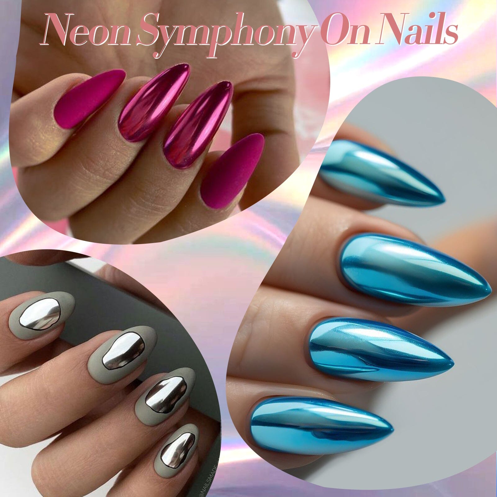 15 Colors Mirror Nail Polish Set - Celestial Mirror Glossy Nail Lacquer 6ml for Spring Summer Manicure, Party & Special Occasions